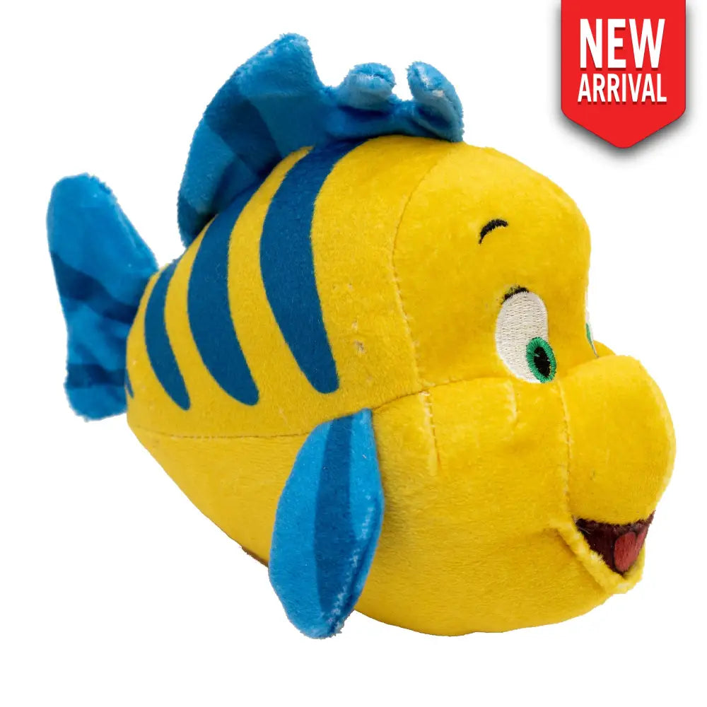 Dog Toy Squeaker Plush - The Little Mermaid Flounder Full Body Pose Dog Toy Squeaky Plush