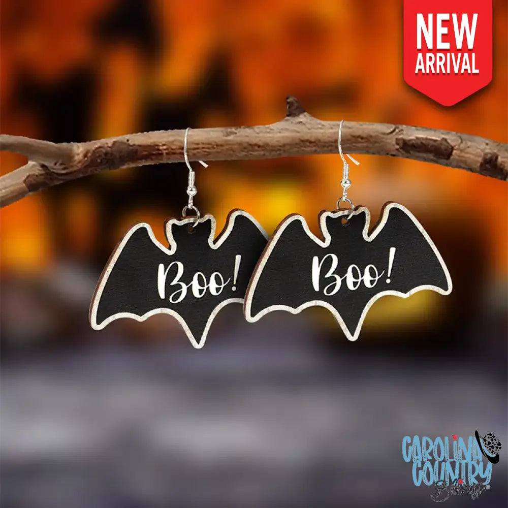 Flying Boo – Black Earrings