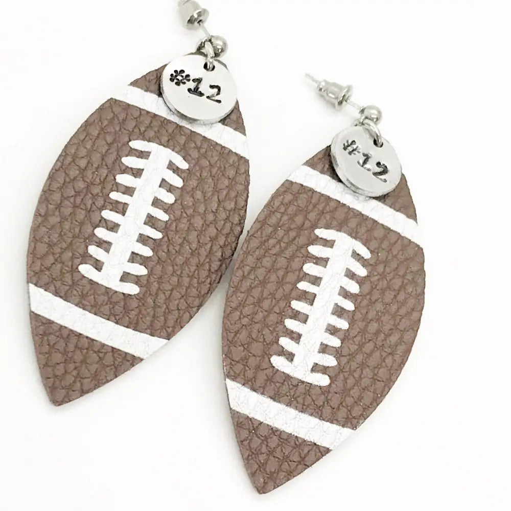 Football Gifts Football Earrings Football Mom Gifts Player Number Earrings Football Jewelry Cheerleader Gifts Football