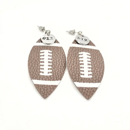 Football Gifts Football Earrings Football Mom Gifts Player Number Earrings Football Jewelry Cheerleader Gifts Football