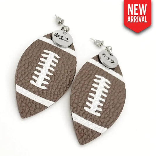 Football Gifts Football Earrings Football Mom Gifts Player Number Earrings Football Jewelry Cheerleader Gifts Football