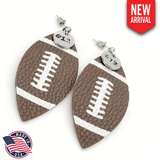 Football Gifts Football Earrings Football Mom Gifts Player Number Earrings Football Jewelry Cheerleader Gifts Football
