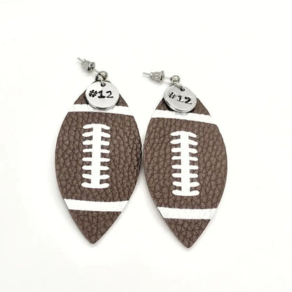 Football Gifts Football Earrings Football Mom Gifts Player Number Earrings Football Jewelry Cheerleader Gifts Football