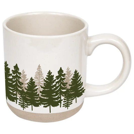Forest 14 oz Cream Stoneware Coffee Mug - Coffee Mugs