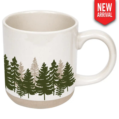 Forest 14 oz Cream Stoneware Coffee Mug - Coffee Mugs