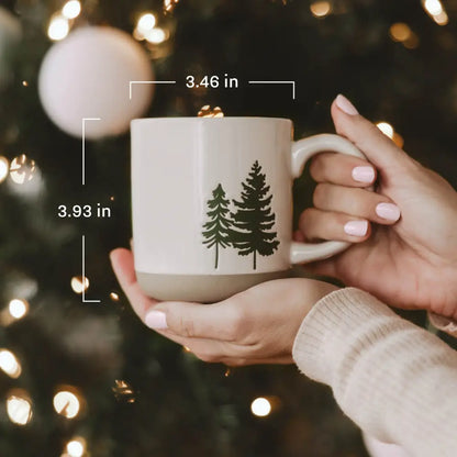 Forest 14 oz Cream Stoneware Coffee Mug - Coffee Mugs