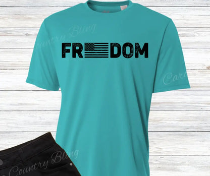 Freedom - Multi Small / Short / Teal Shirt