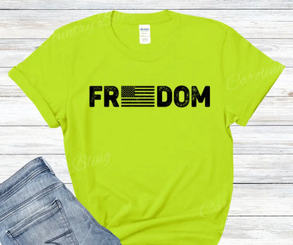 Freedom - Multi Small / Short / Neon Green Shirt