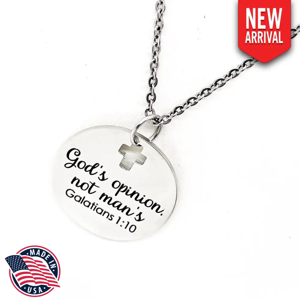 Galatians 10 1 God’s Opinion Not Man’s Necklace Scripture Jewelry Faith Jewelry Bible Verse Quote Gift For Her Daughter