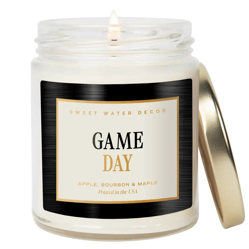 Game Day Black Soy Candle - Clear Jar - 9 oz - Candles