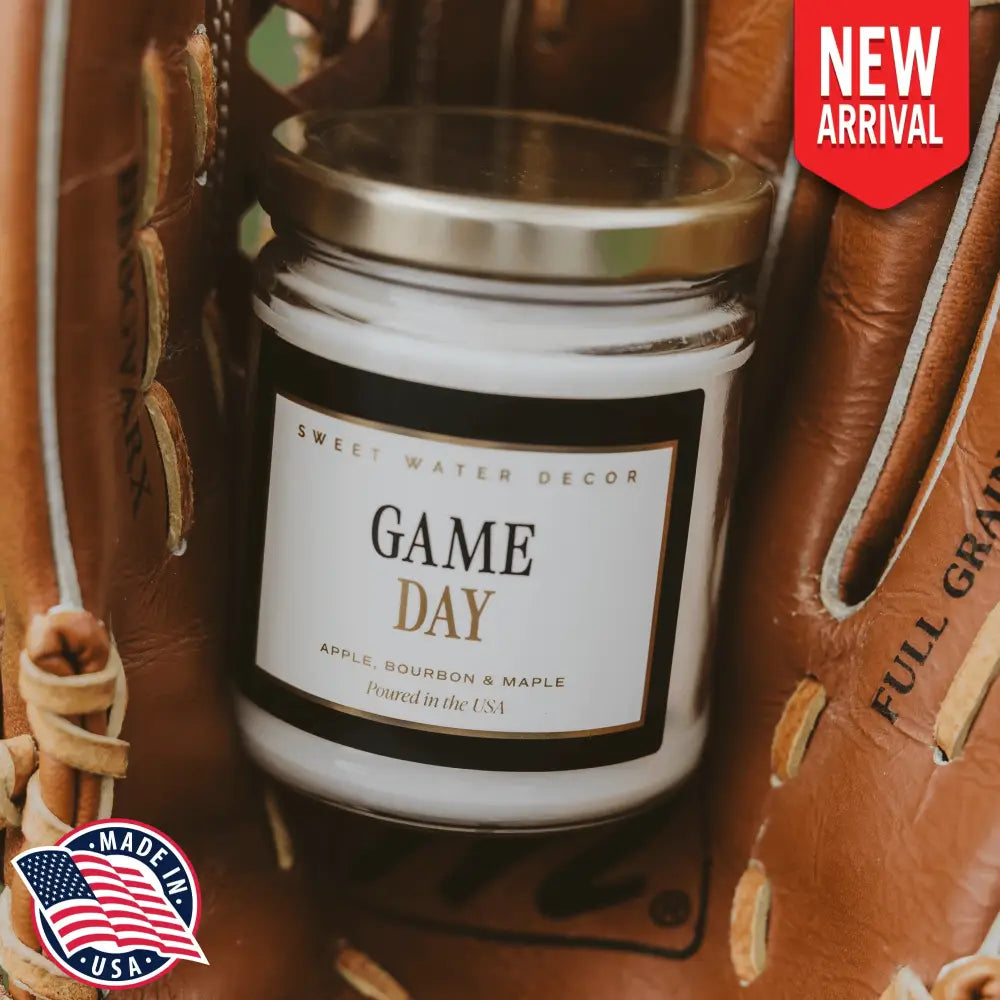 Game Day Black Soy Candle - Clear Jar - 9 oz - Candles