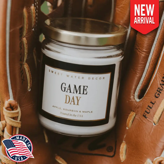 Game Day Black Soy Candle - Clear Jar - 9 oz - Candles