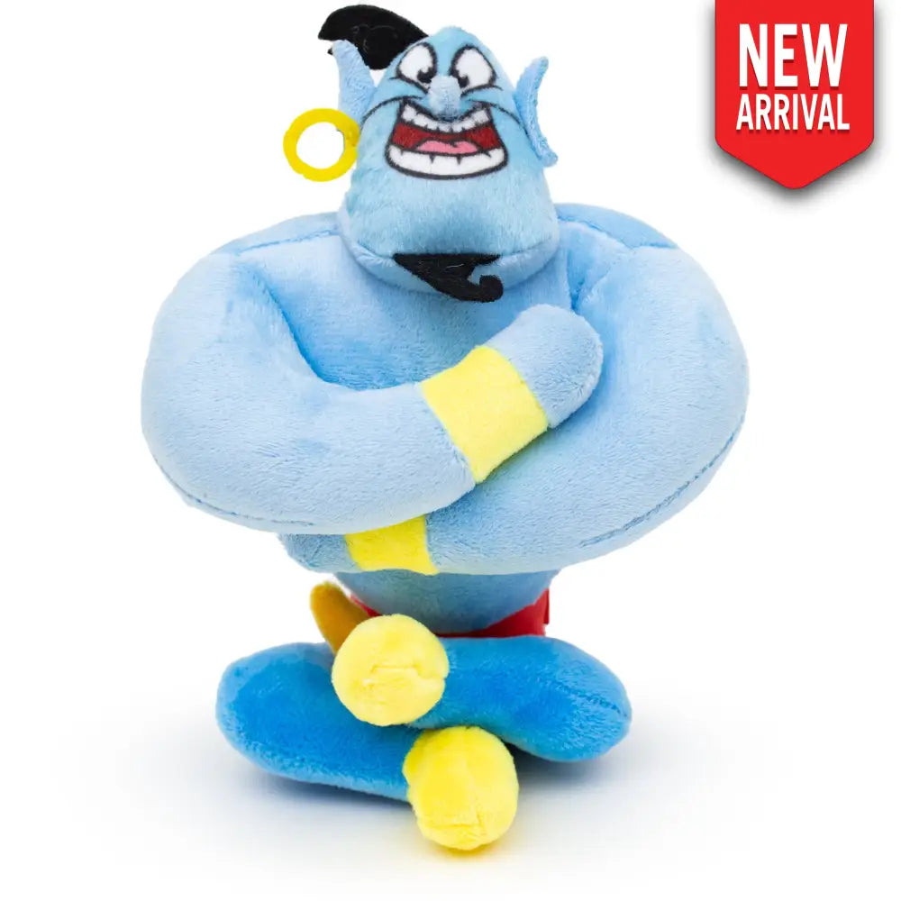 Dog Toy Squeaker Plush - Aladdin Genie Sitting Pose Dog Toy Squeaky Plush