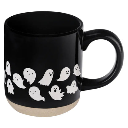 Ghosts 14 oz Black Stoneware Coffee Mug - Coffee Mugs