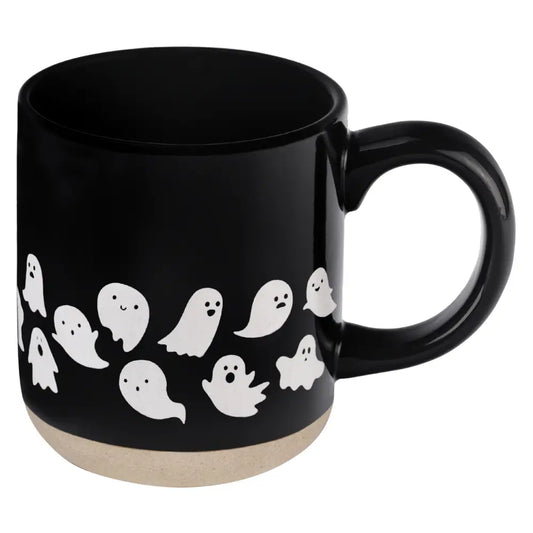 Ghosts 14 oz Black Stoneware Coffee Mug - Coffee Mugs
