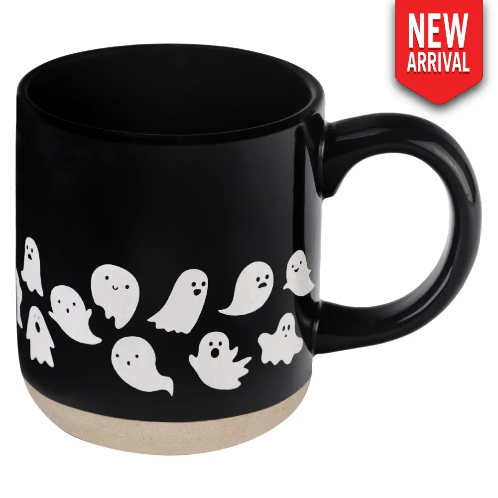 Ghosts 14 oz Black Stoneware Coffee Mug - Coffee Mugs