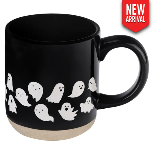 Ghosts 14 oz Black Stoneware Coffee Mug - Coffee Mugs