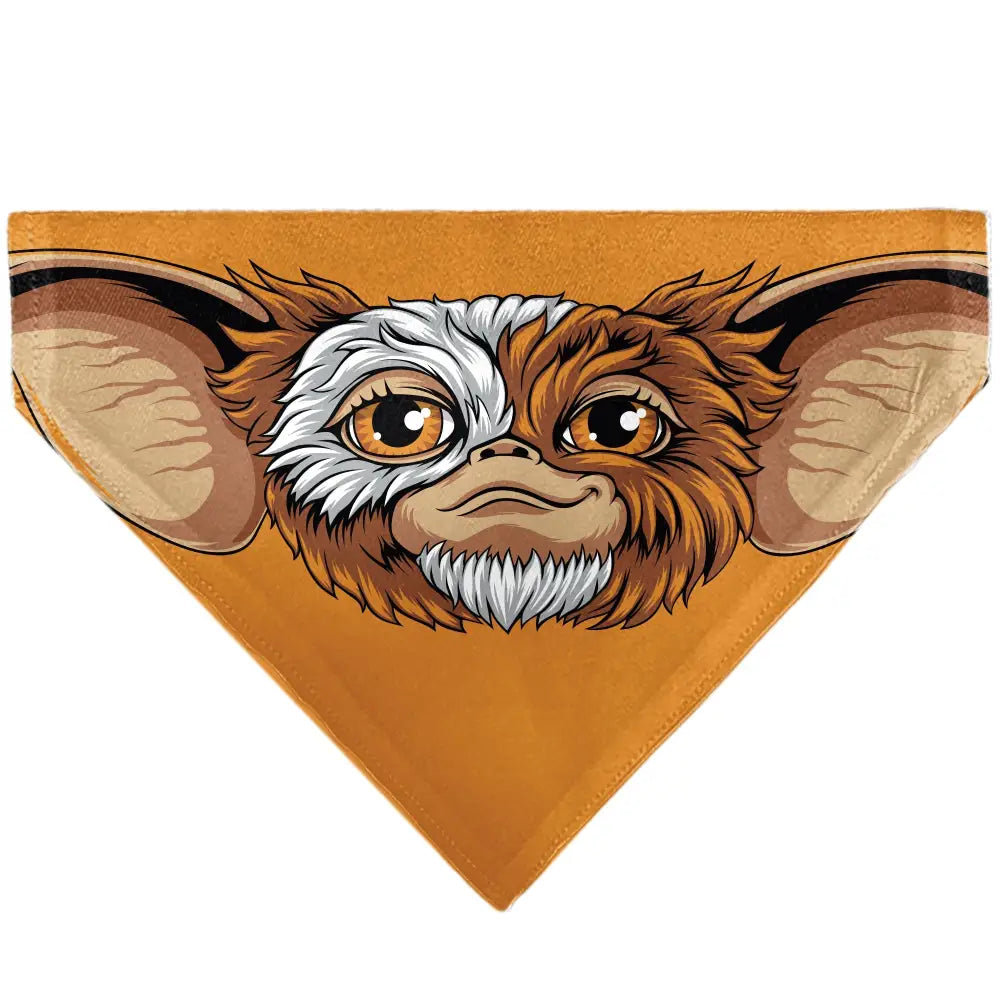 Pet Bandana - Gizmo Face and GREMLINS 1984 Varsity Text Beige/Blue/Yellow - Pet Bandanas