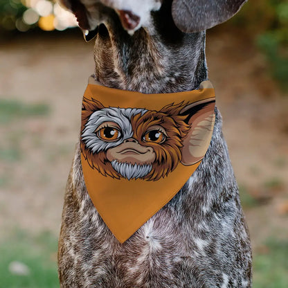 Pet Bandana - Gizmo Face and GREMLINS 1984 Varsity Text Beige/Blue/Yellow - Pet Bandanas