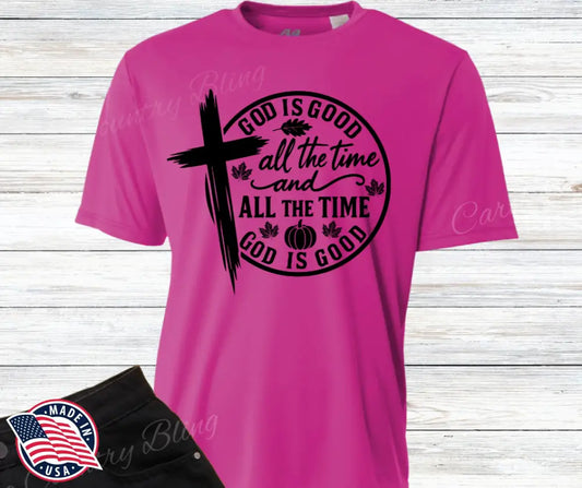 God Is Good – Multi Small / Short / Fuchsia Shirt