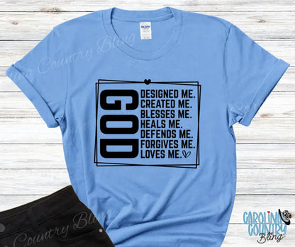 God Loves Me – Multi Small / Blue Shirt