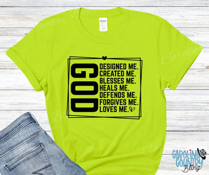 God Loves Me – Multi Small / Green Shirt