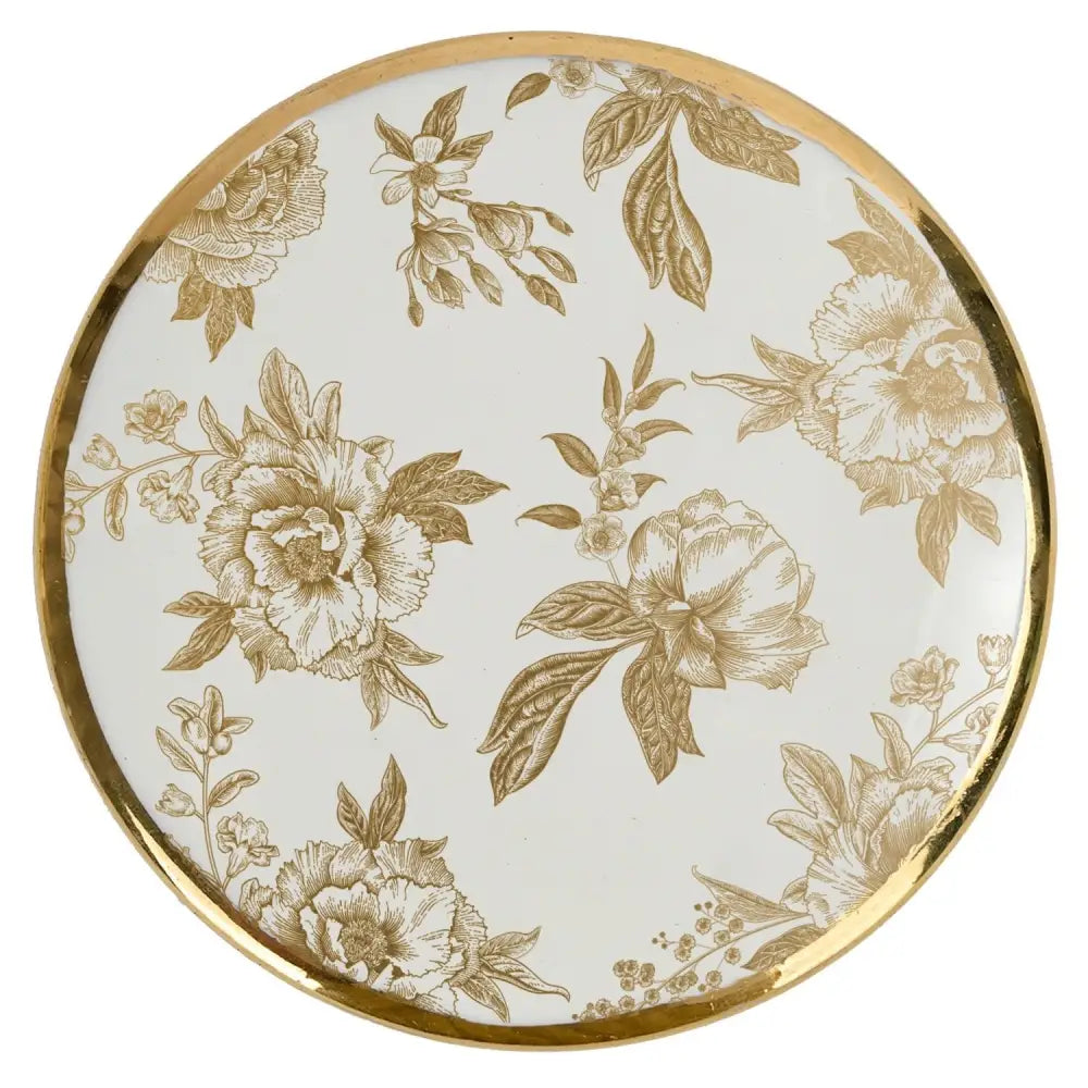 Gold Delft Trinket Dish with Lid - Trinket Box