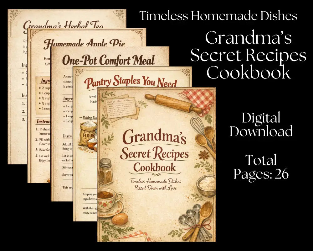 Grandma’s Secret Recipes - Cookbook - Digital Download