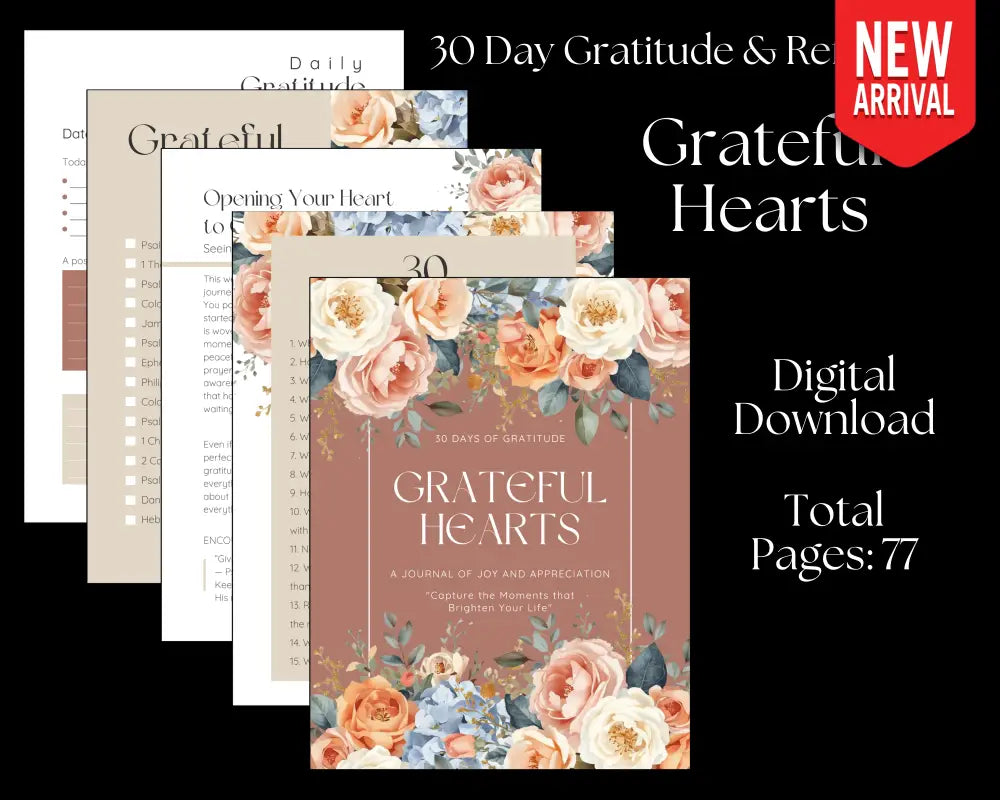 Grateful Heart - 30 Day Gratitude & Reflection Digital Download