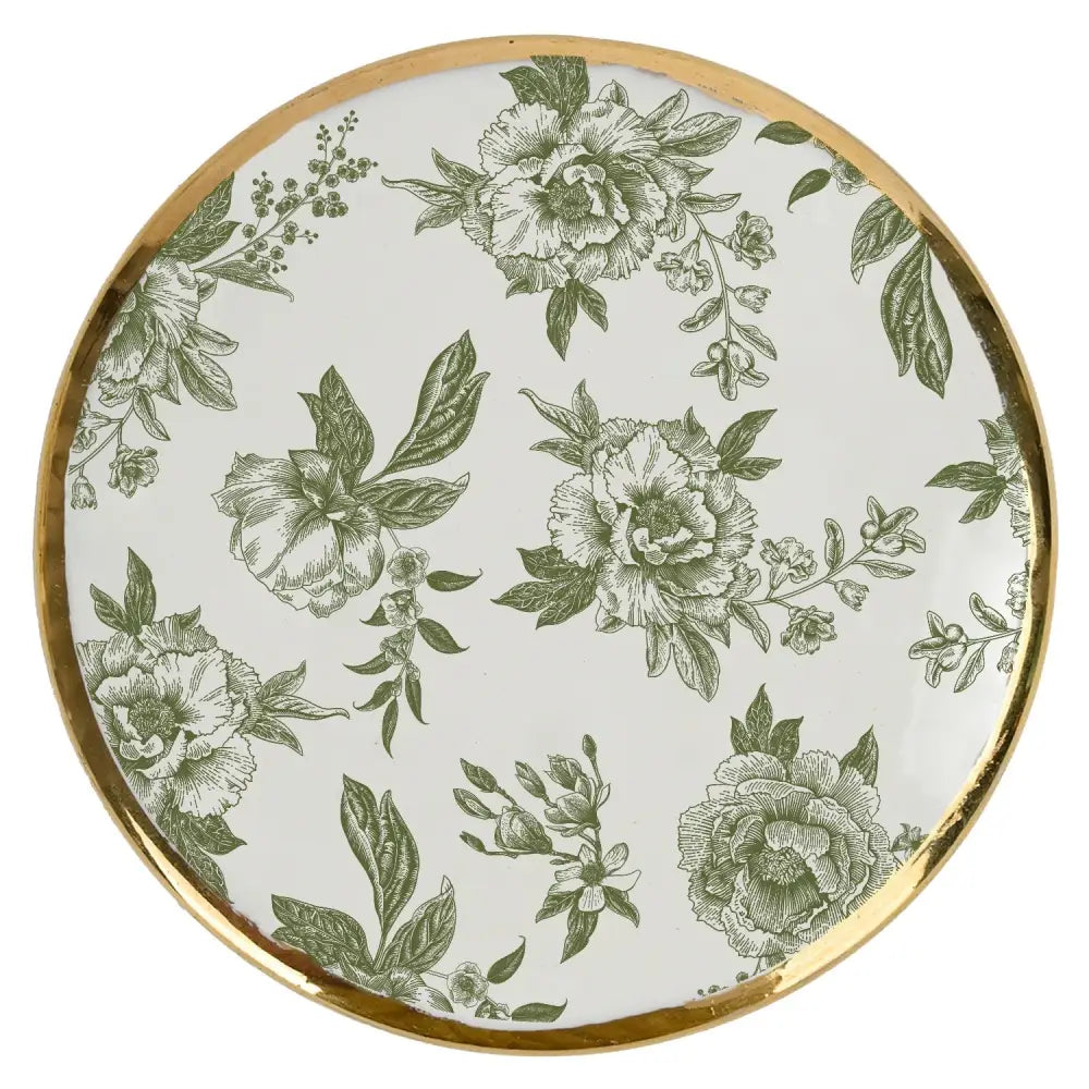 Green Delft Trinket Dish with Lid - Trinket Box