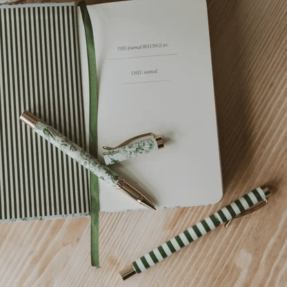 Green Floral Pen Set Pens