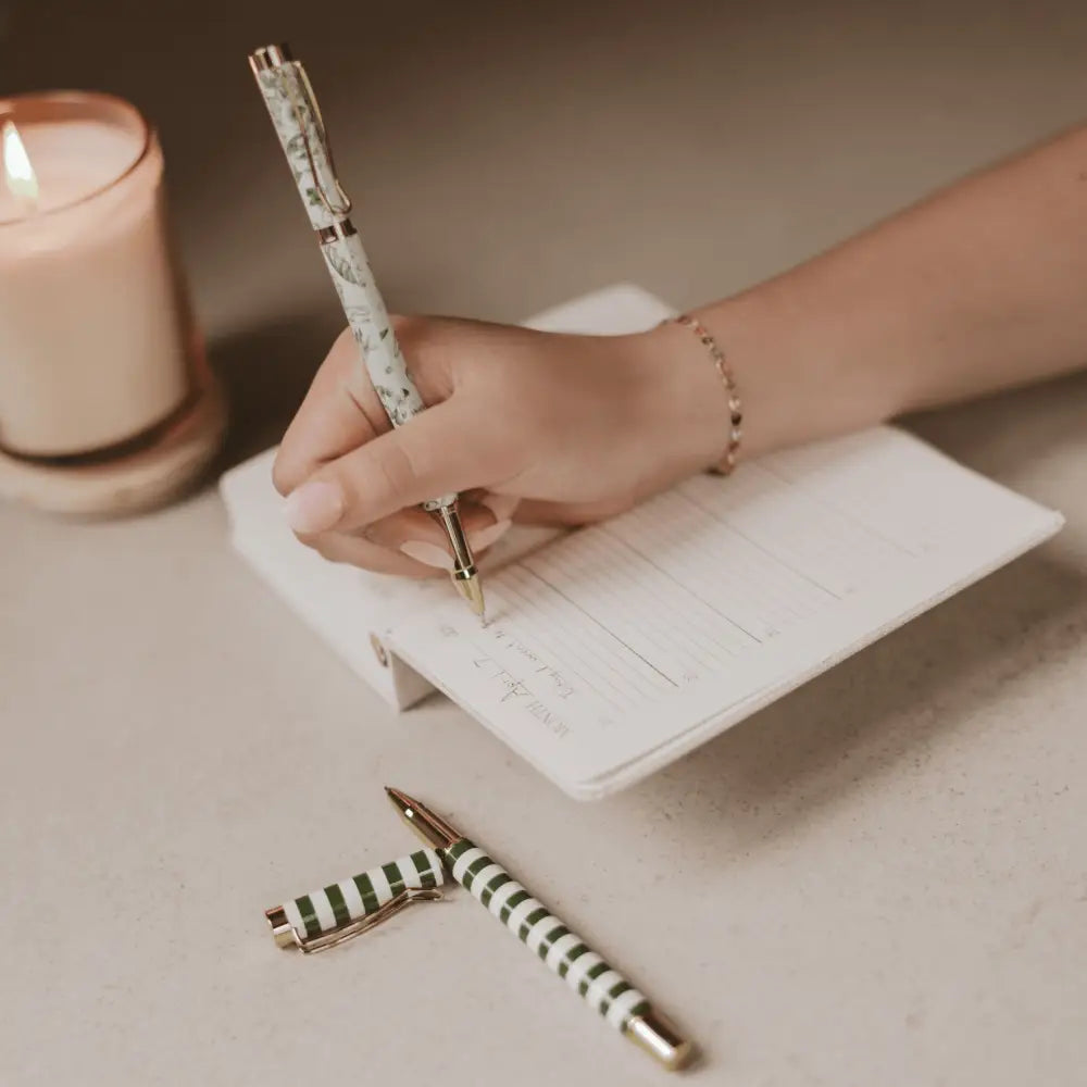 Green Floral Pen Set Pens