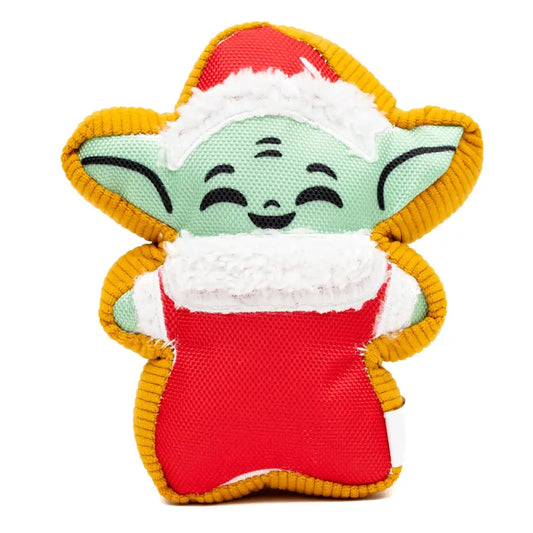 Dog Toy Squeaker Plush - Star Wars Holiday Grogu Santa Cookie Replica Dog Toy Squeaky Plush