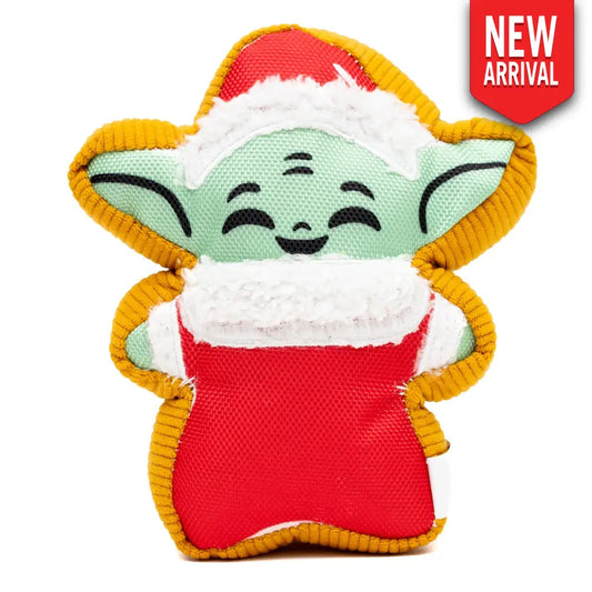 Dog Toy Squeaker Plush - Star Wars Holiday Grogu Santa Cookie Replica Dog Toy Squeaky Plush