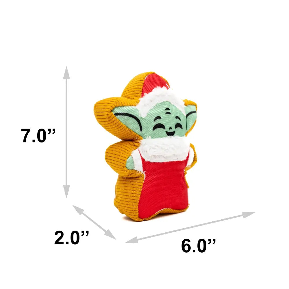 Dog Toy Squeaker Plush - Star Wars Holiday Grogu Santa Cookie Replica Dog Toy Squeaky Plush