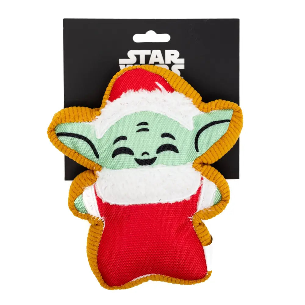 Dog Toy Squeaker Plush - Star Wars Holiday Grogu Santa Cookie Replica Dog Toy Squeaky Plush