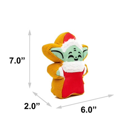 Dog Toy Squeaker Plush - Star Wars Holiday Grogu Santa Cookie Replica Dog Toy Squeaky Plush