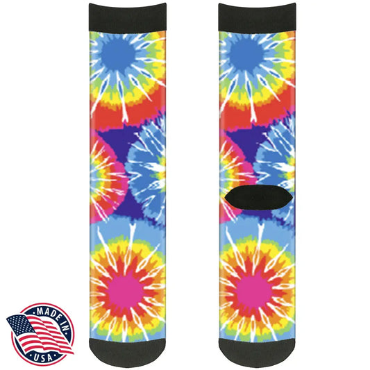 Sock Pair - Polyester - 70’s Tie Dye - CREW Socks