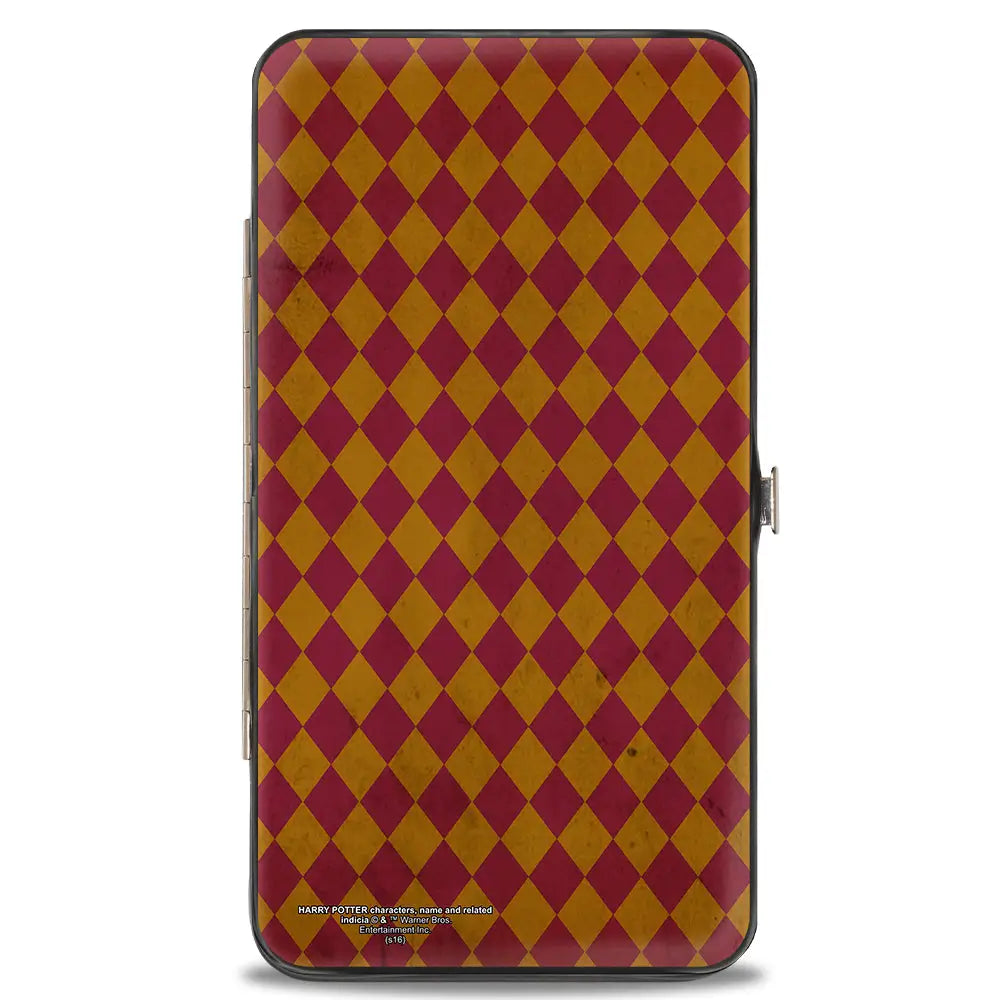 Hinged Wallet - GRYFFINDOR Crest Stripes Diamonds Red Golds Hinged Wallets