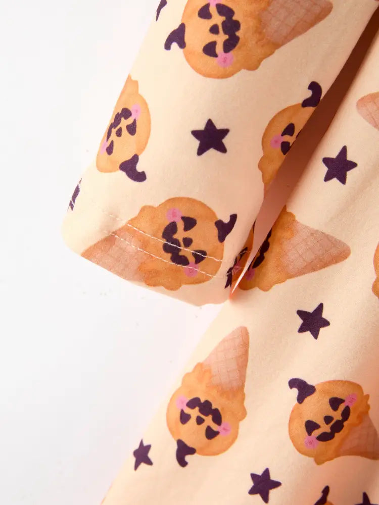 Halloween Pumpkin Girls Long Sleeve Dress - Dress