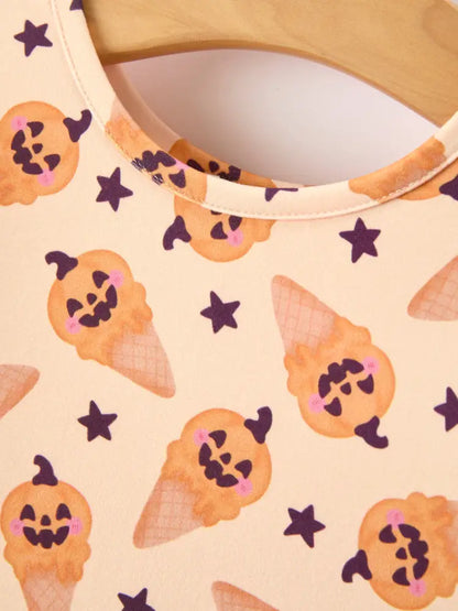 Halloween Pumpkin Girls Long Sleeve Dress - Dress