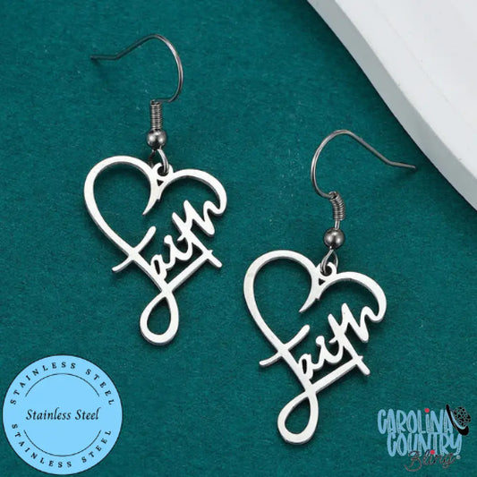 Hanging On Faith – Silver Earrings