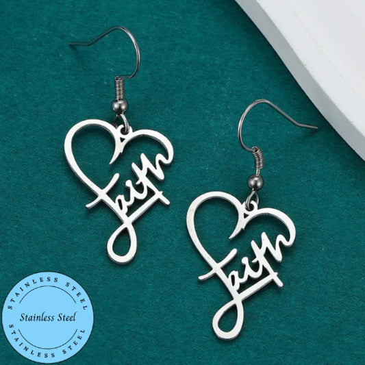 Hanging On Faith – Silver Earrings