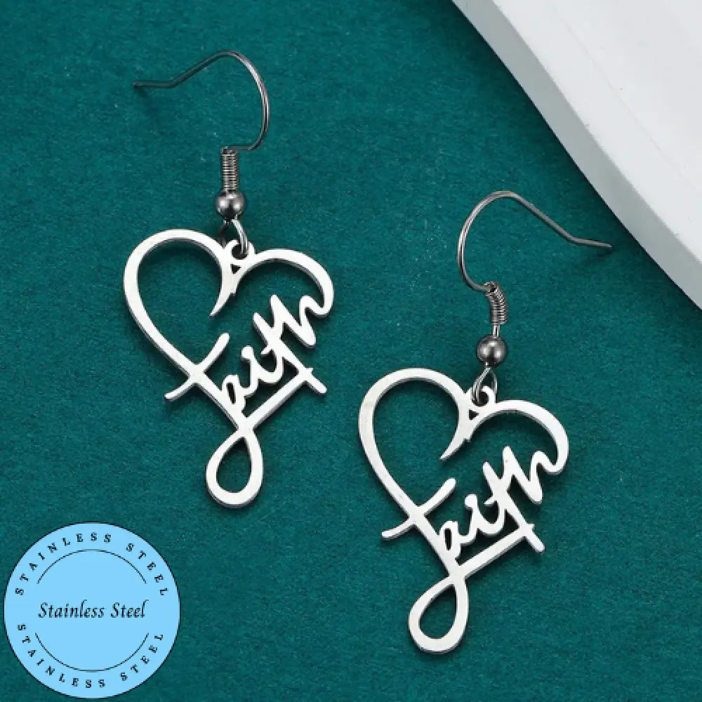 Hanging On Faith – Silver Earrings
