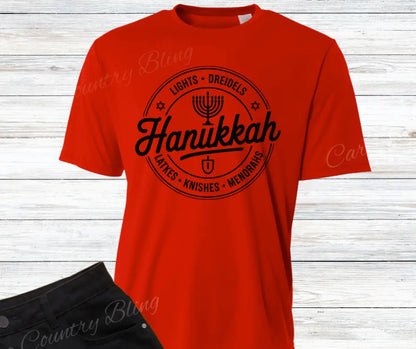 Hanukkah - Multi Small / Short / Red Shirt