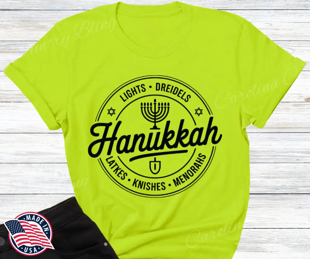 Hanukkah - Multi Small / Short / Yellow Shirt