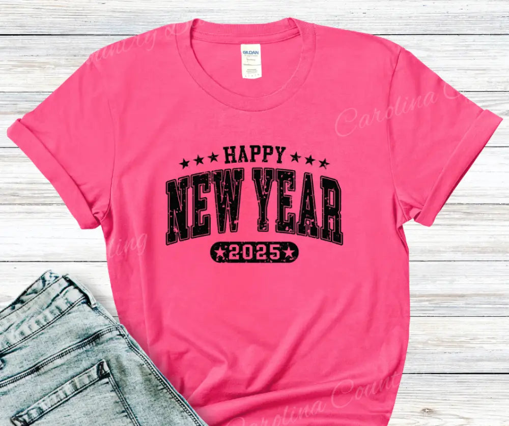 Happy 2025 – Multi Small / Pink Shirt