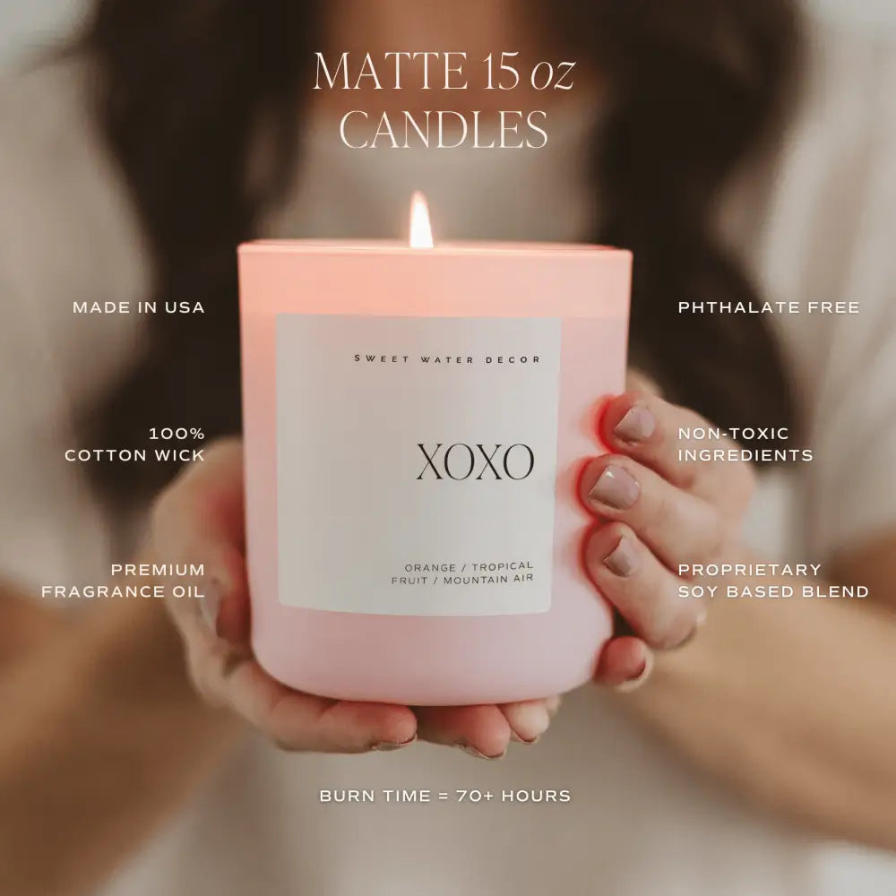Happy Birthday Soy Candle - Pink Matte Jar - 15 oz (Vanilla Buttercream) - Candles