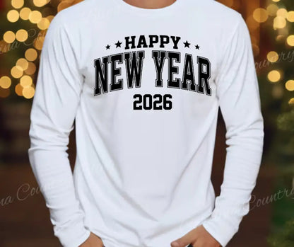 Happy New Year - Multi Small / Long / White Shirt Shirt