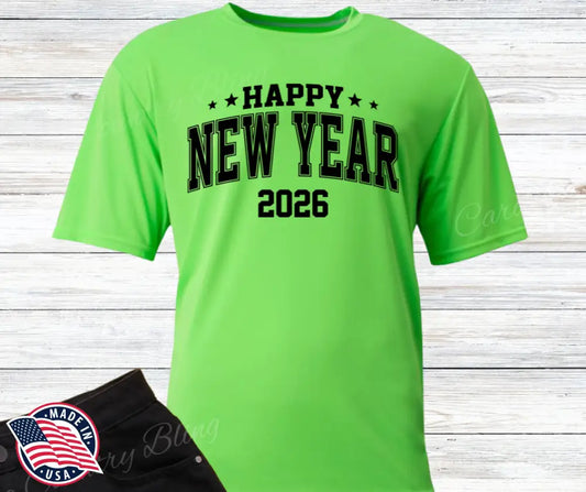 Happy New Year - Multi Small / Short / Green Shirt